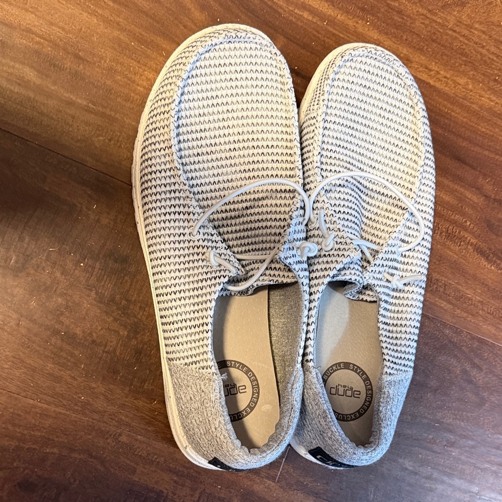 Hey Dude Black and White Patterned Casual Shoes